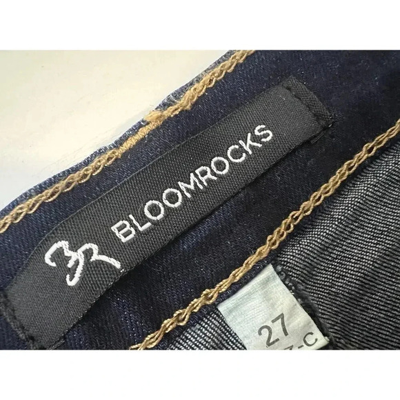 BloomRocks Frayed Hem High Waist Jeans Dark Denim Womens Size 27 Skinny NWT - Picture 6 of 9